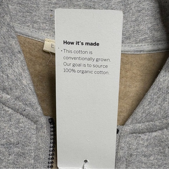 Eileen Fisher Brushed Cotton Terry Long Flight Jacket Size S Small Full Zip Gray - Picture 13 of 15